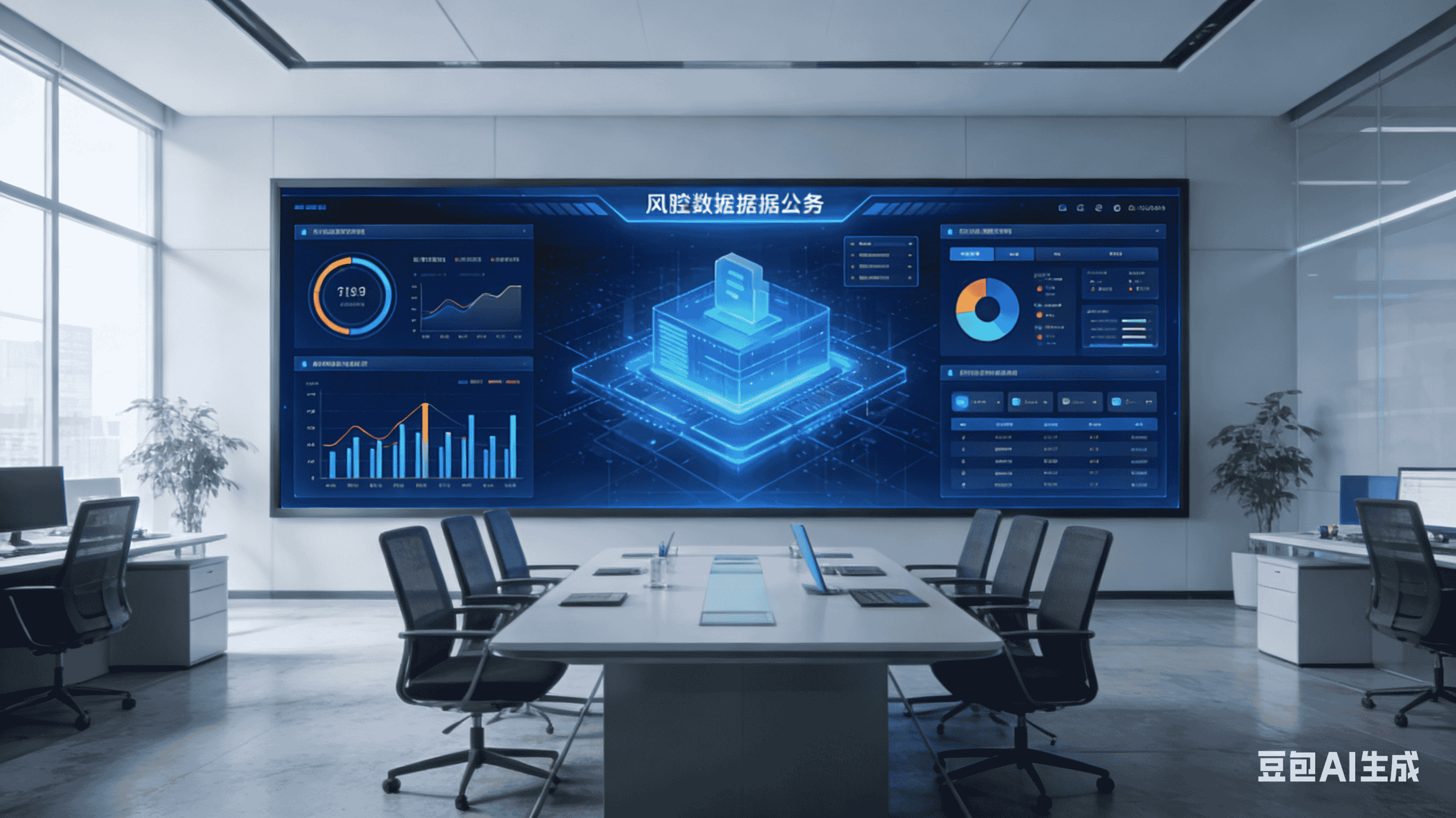 金融办公场景 + 风控数据大屏 + 系统界面