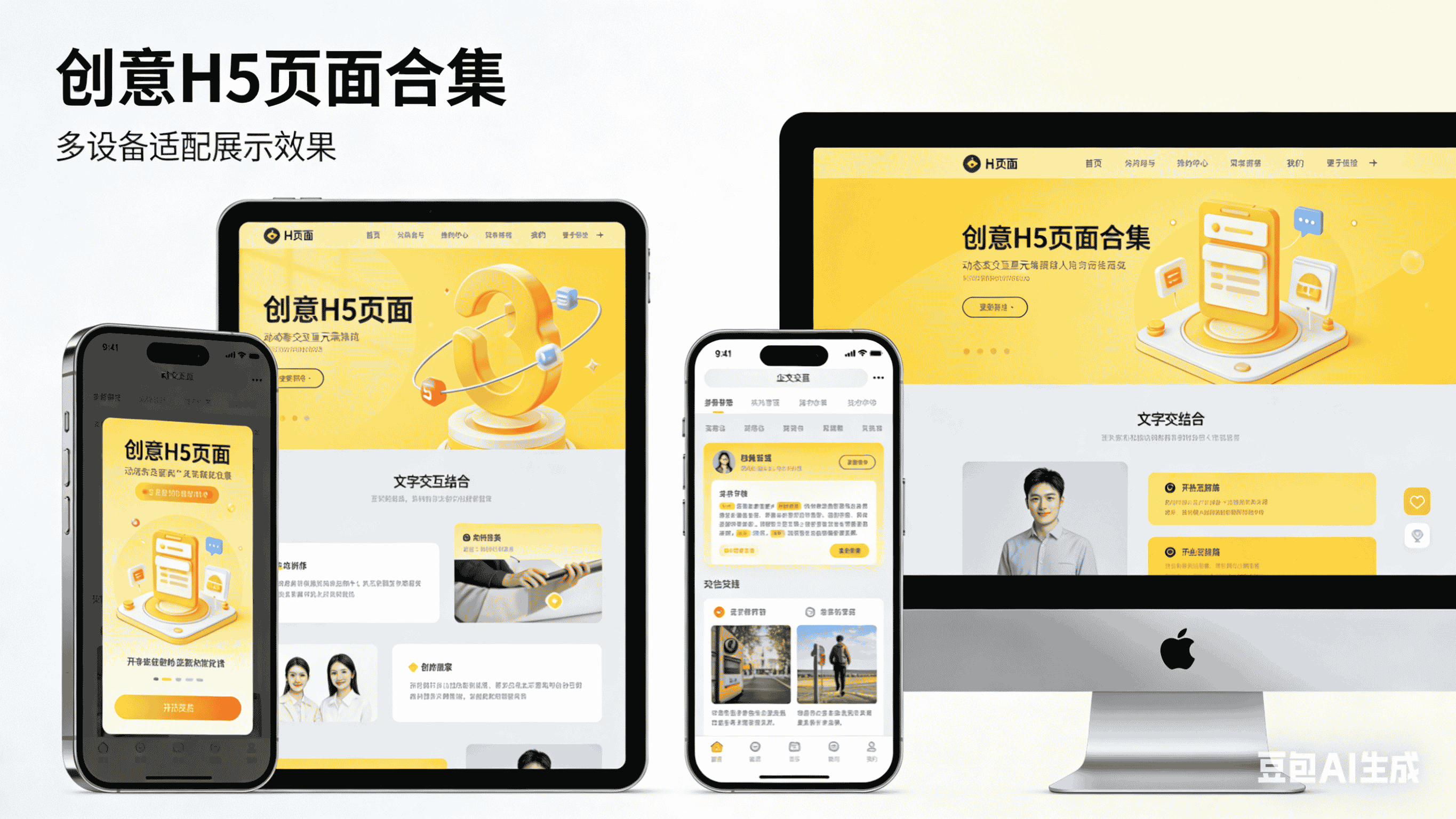 创意H5页面合集 + 多设备展示效果