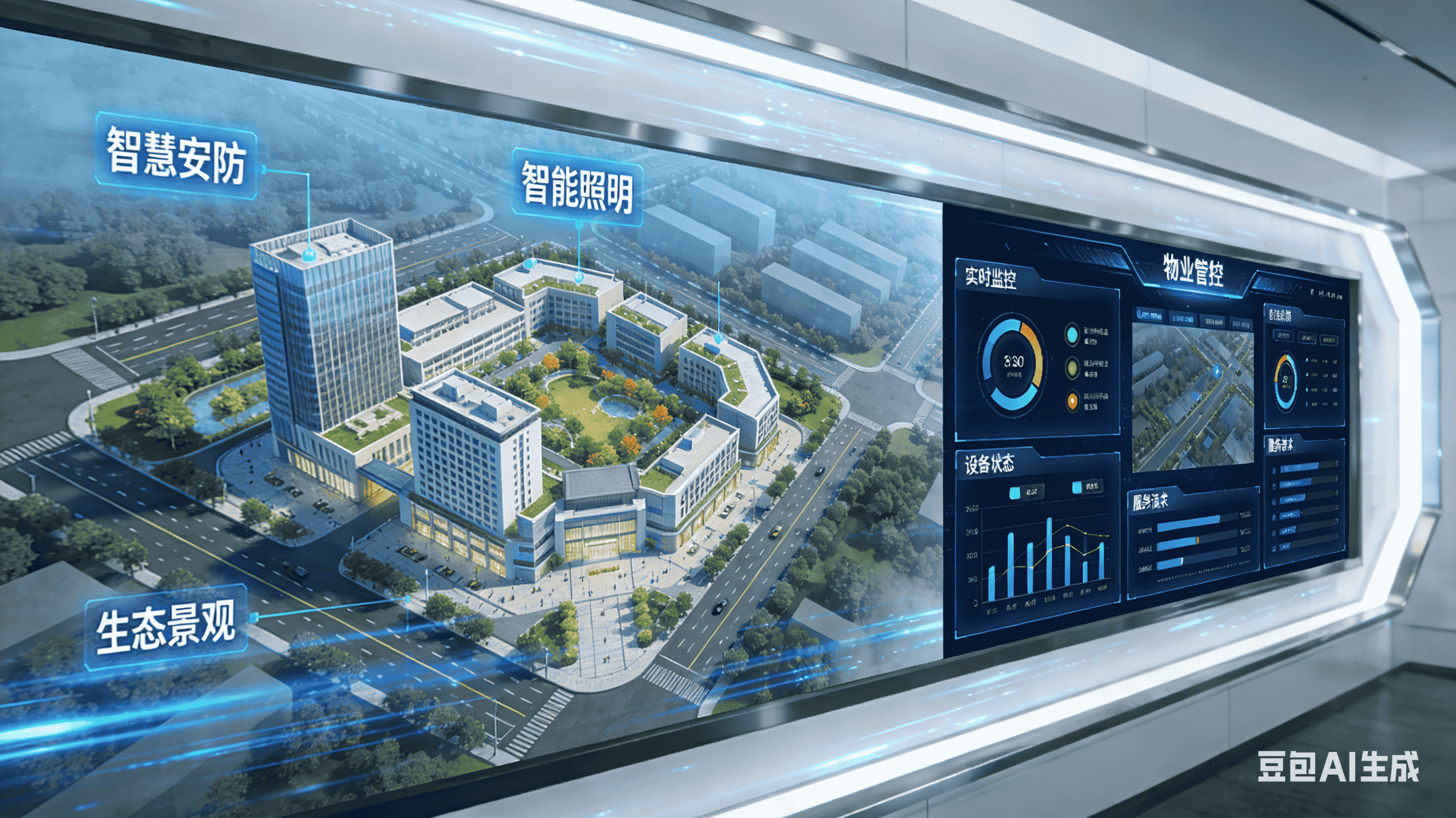 智慧园区 + 售楼处大屏 + 物业管控界面